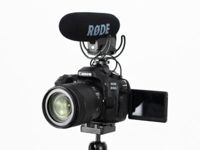 Camera and Rode microphone